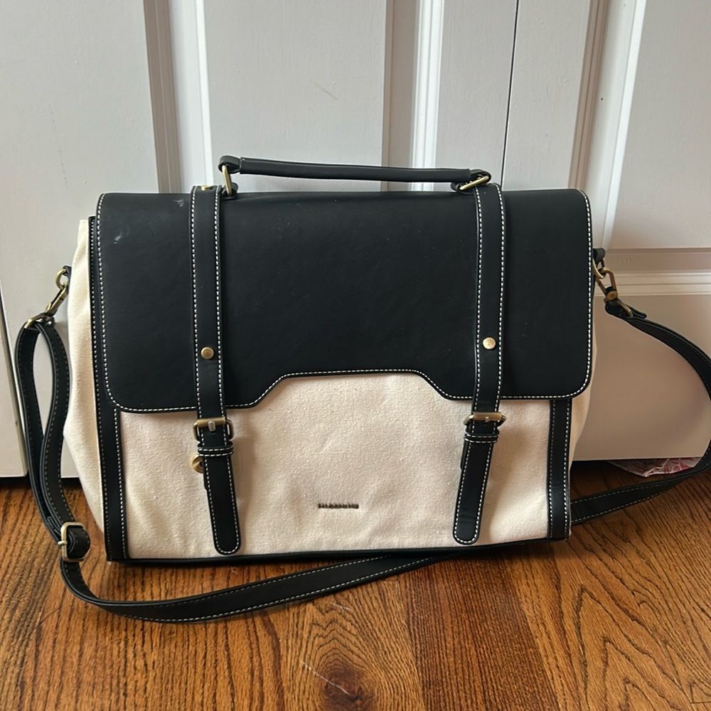Black and Cream Laptop Bag